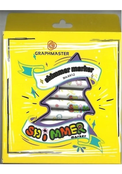 Graphmaster Karslıoğlu 6612 Graphmaster Shımmer Işıltılı Marker Kalem Seti 12'li Renk Karton Kutu