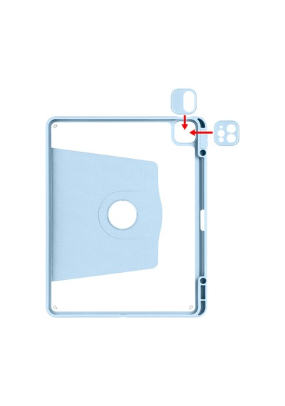 Apple Uyumlu iPad Air 11inç M2 2024 Kılıf Termik Kalem Bölmeli Dönebilen Standlı Kılıf Air 4./5.nesil