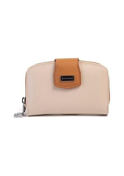 Silver Polo Sp874 Kadın Cüzdan & Kartlık Düz Bej-a.taba