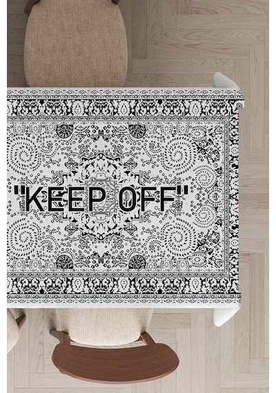 Beyaz Keep Off Dokuma Leke Tutmaz Masa Örtüsü Mso455n11