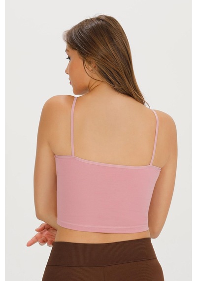 Sensu Kadın İp Askılı Pamuklu Crop Büstiyer - Bst1015 -pembe Pembe