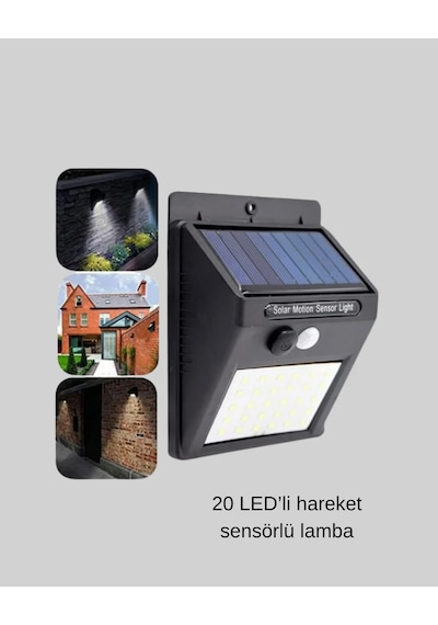Güneş Enerjili 20 Led Hareket Sensörlü Lamba Ip65 Su Geçirmez Dış Mekan Aydınlatma 48920695