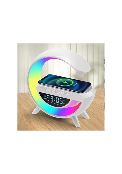 Bt-3401 Bluetooth G Hoparlör Masa Saati Alarm Wireless Şarj Müzik Çalar Kablosuz Taşınabilir Speaker