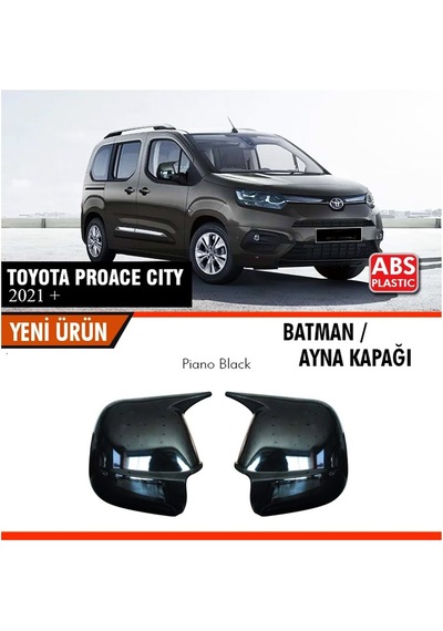 Toyota Proace Cıty Uyumlu Yarasa Batman Ayna Kapağı Piano Black