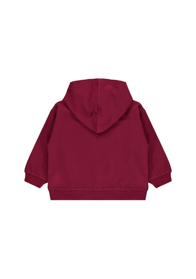 Civil Girls Kalp Baskılı 2-5 Yaş Sweatshirt - Bordo