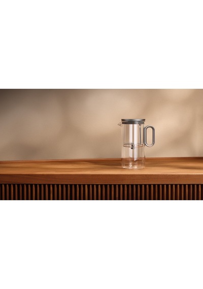Hk513 Isıya Dayanıklı Cam Çaydanlık, 1200 Ml, Mıknatıslı Kapak Gri