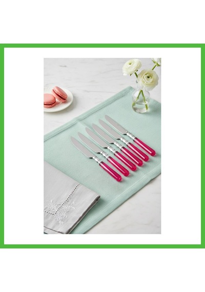 Vaveni 6 Lı Paslanmaz Çelik Pembe Tatlı Bıçağı Seti Arz