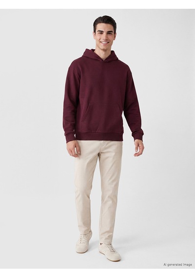 LC Waikiki Lc Waıkıkı Bordo Kanguru Cepli Erkek Hoodie