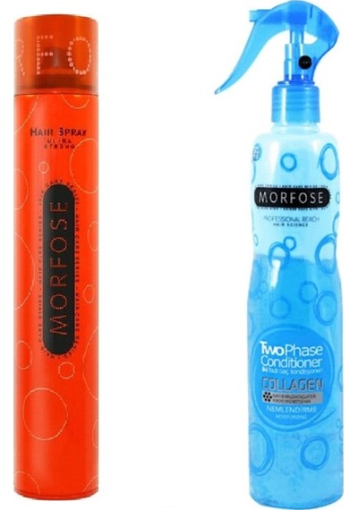 Morfose Ultra Strong Saç Spreyi 400 ML + Collagen Mavi Fön Suyu 400 ML