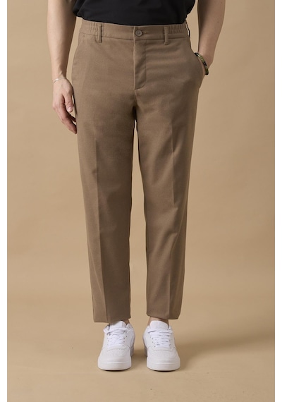Braccas Erkek Beli Lastikli Vizon Chino Pantolon Vizon