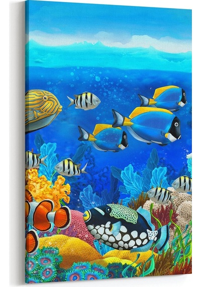 Olla 60x90 Cm 12087d Akvaryum / Balık Görseli Dikey Kanvas Tablo
