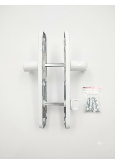 Tr Pvc Pimapen Banyo Wc Plastik Sac Destekli Kapı Kolu Takımı 2, Beyaz, Çevir Kilit