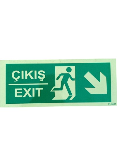Çıkış Exıt Yön Levhası Aşağı Sağ