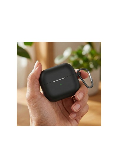 Samsung Galaxy Buds 3 Pro Kılıf Askı Aparatlı Mat Silikon Siyah