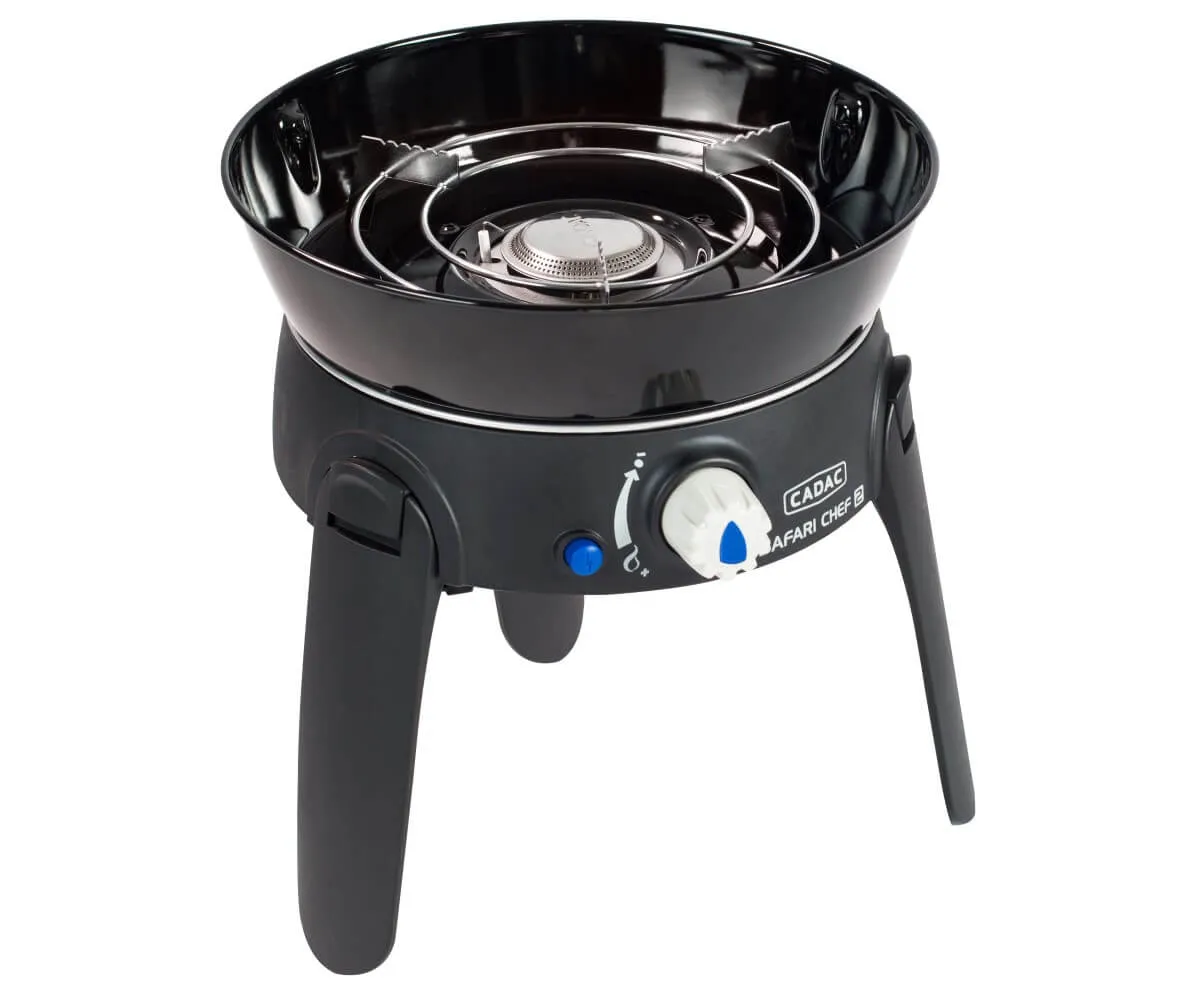 Cadac Safari Chef 30 Hp Kartuşlu Barbekü - Piezo Ateşleme Sistemli, Siyah Siyah