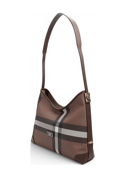 Silver & Polo Kadın Omuz Çantası Sp1285 Ekose-kahve