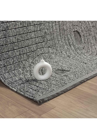 Antrasit Gri Geometrik Desenli Yumuşak Halı - Dk623al Antrasit - Gri
