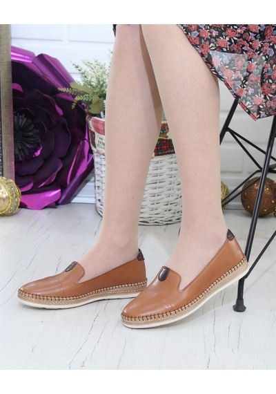 Nesil Shoes Syg P01 Taba Hakiki Deri Kadın Ayakkabı-taba Taba