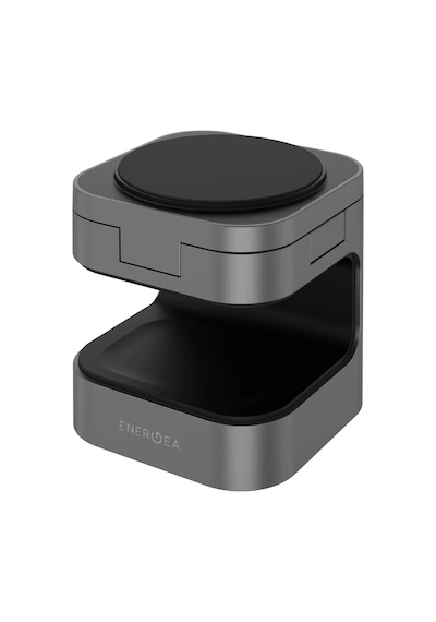 Magcube 3in1 Katlanabilir 15w Telefon Saat Apple Uyumlu AirPods Masaüstü Hızlı Şarj Standı - Koyu Gri