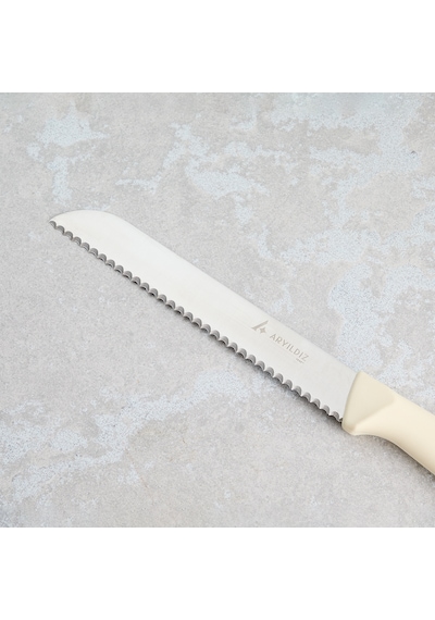 Aryıldız Rexa Tırtıklı Ekmek Bıçak Krem 19 Cm Renkli