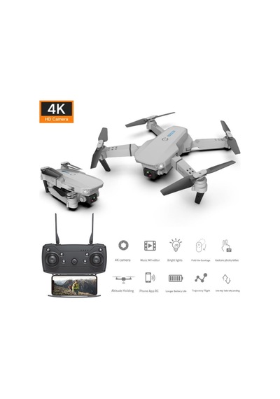 E88 Drone 4k Hd Çift Kameralı Drone App Kontrol Wifi Li Katlanabilir Quatcopter X3 Batarya