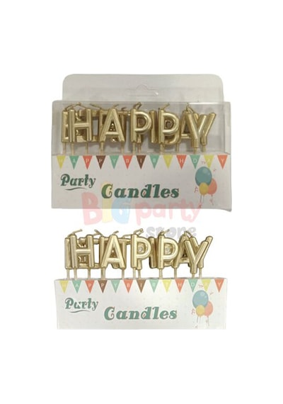 3 Adet Orca Mum Altın Happy Birthday Çok Renkli