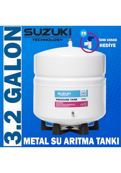 Suzukı Technology, 12 Litre 3.2 Galon Metal Su Arıtma Tankı