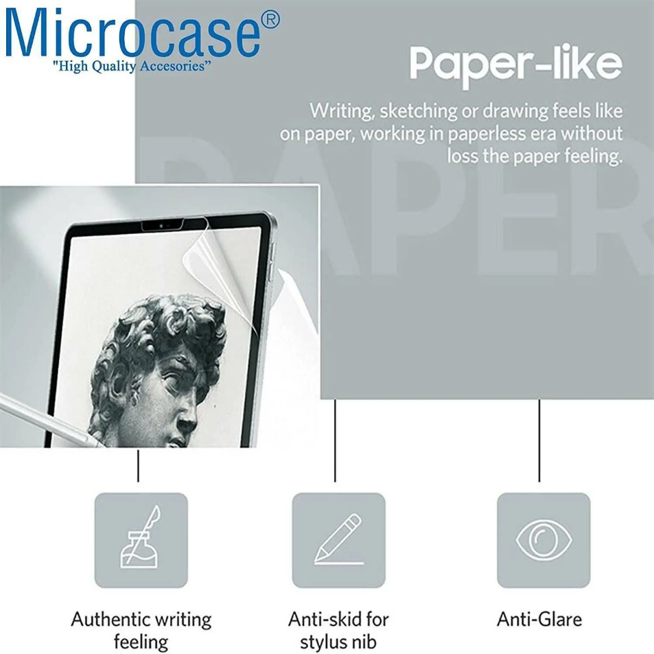 Microcase Tcl Tab 11 Gen 2 Tablet İle Uyumlu Tablet Paper Like Pencil Destekli Kağıt Hissi Veren Mat Ekran Koruyucu - Al3289