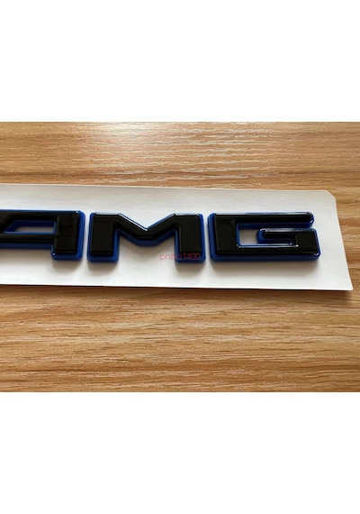 Özel Tasarım Gloss Black Mavi Amg Bagaj Yazısı Mercedes C