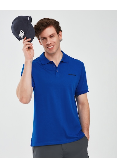 Skechers Polo Shirt M Short Sleeve Erkek Mavi Polo Yaka Tshirt S211800-403