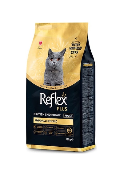 Reflex Plus Hypoallergenic British Shorthair Yetişkin Kedi Maması 8 KG