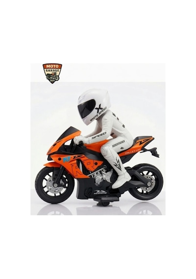 Th-speed X Uzaktan Kumandalı Rc Motosiklet Model - Turuncu- 1/10 Ölçek - Yarışçı Figürlü