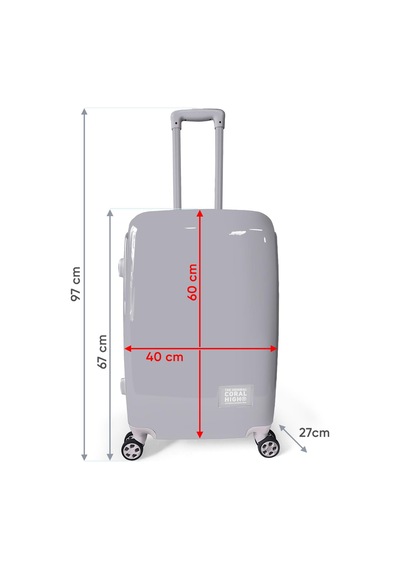 Coral High Renkli Desenli Pc Orta Boy Valiz 60cm 16802 Çok Renkli
