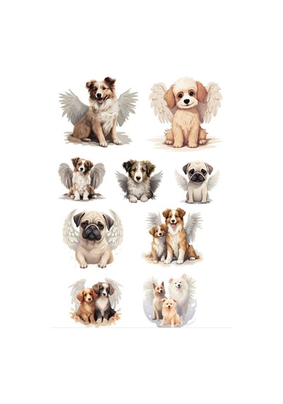 Kanatlı Köpekler Sticker Set