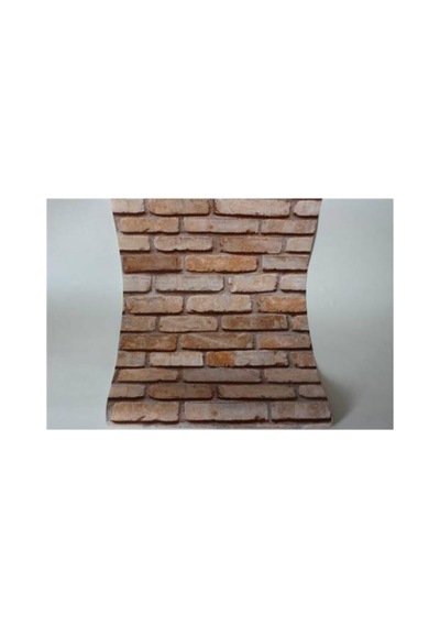 Tr Tetik 3 Boyutlu Tuğla Desenli Duvar Kağıdı, Kahve, 100 X 110 Genel