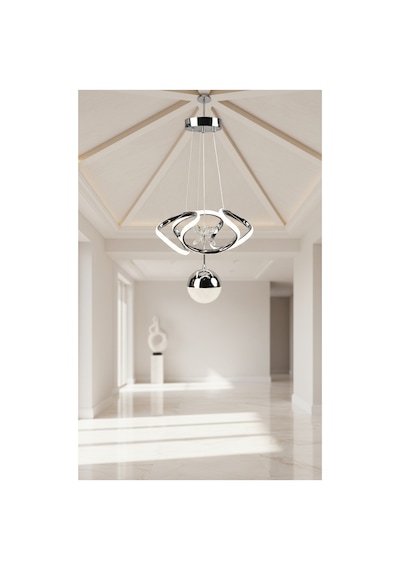 Lzy Avize Store Modern Krom Cam Avize Yatak Odası - Hol - Salon Gri Gri