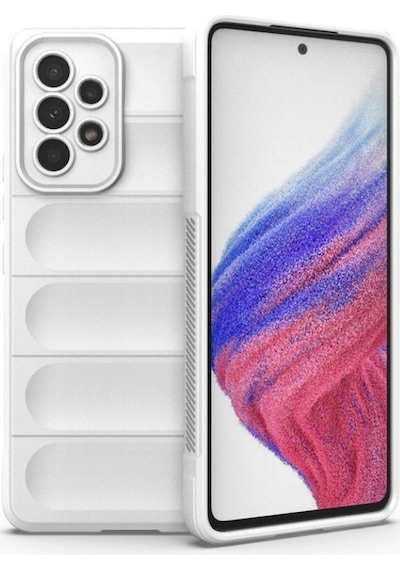 Samsung Galaxy A73 5G Uyumlu Silikon Kılıf - Kamera Korumalı Esnek Airbag Kapak - Beyaz