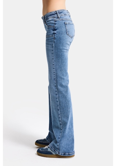 it's basic Kadın Mavi 4s6-4 Flare Fit Düşük Bel Esnek Kumaş Denim Jean