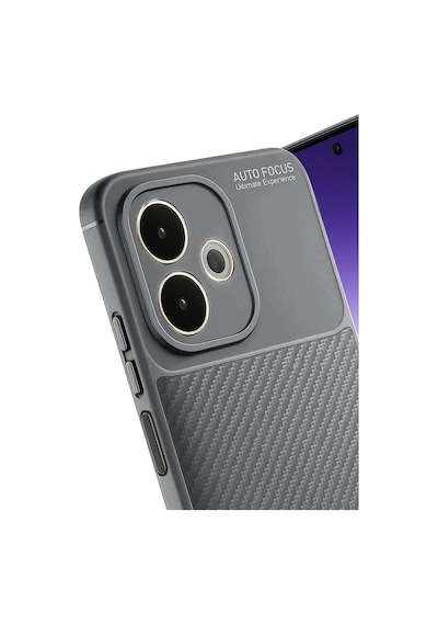Cosmotex Newface Oppo A5 Pro 4g Kılıf Auto Focus Karbon Kapak - Gri