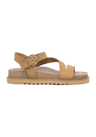 Mammamia D25ys-5240 Kadın Hakiki Deri Düz Sandalet Camel Camel