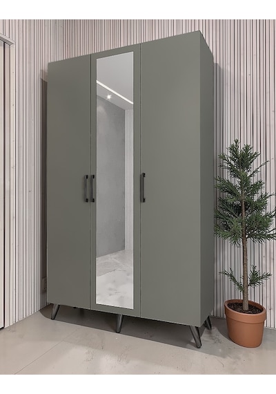 Alara Tamamı Mdf Aynalı Portmanto Vestiyer Ayakkabılık Füme 105 Cm - M4 Antrasit
