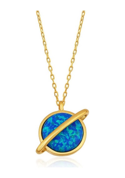 Gümüş Opal Taşlı Gezegen Kadın Kolye (528402107)