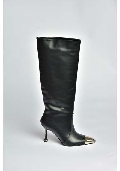 Fox Shoes V752574109 Siyah İnce Topuklu Kadın Çizme Siyah