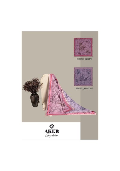 Aker Bosphorus Serisi, Çift Taraflı İpek Eşarp - 8812712-991 - Tivil 991 Çok Renkli 991 Çok Renkli