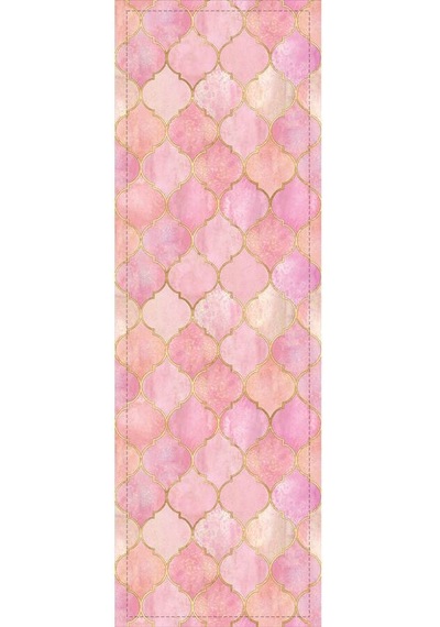 Pembe Etnik Fas Kupa Desen Premium Masa Örtüsü Runner Rnr367n11