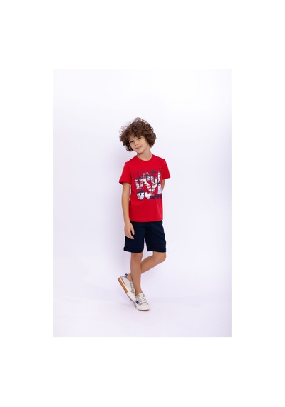 U.S. Polo Assn. Erkek Çocuk Kırmızı Bermuda Takım Us1015-c-v-4 Kırmızı
