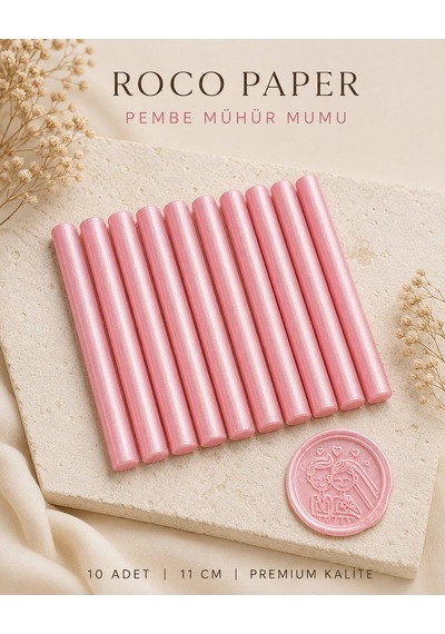 Pembe Silindir Mühür Mumu, 10 Adet - 11 Cm, Zarf Ve Davetiye Mühr Diğer