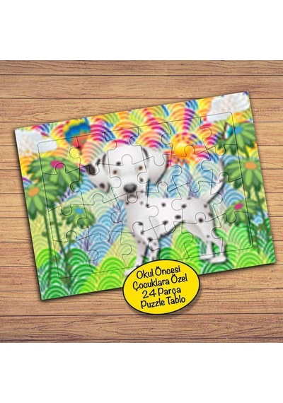 Köpek Ve Gökkuşakları Çocuklara Özel Puzzle Yapboz Tablo-43123