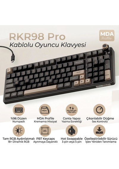Royal Kludge R98 Pro Mekanik Oyuncu Klavyesi