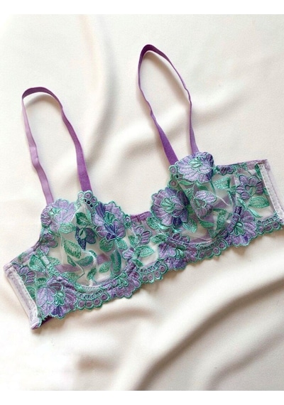 La Linaa Olivia Mor Yeşil Kadın Bralet Takım-mor-yeşil Mor - Yeşil